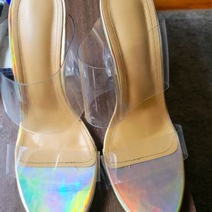 Transparent block heels